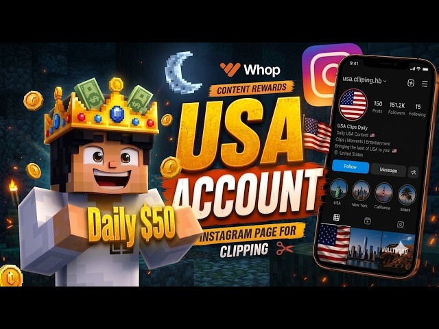 🚨💸 Earn $50/Day From India Using USA Instagram Pages! (Whop Clipping Guide)