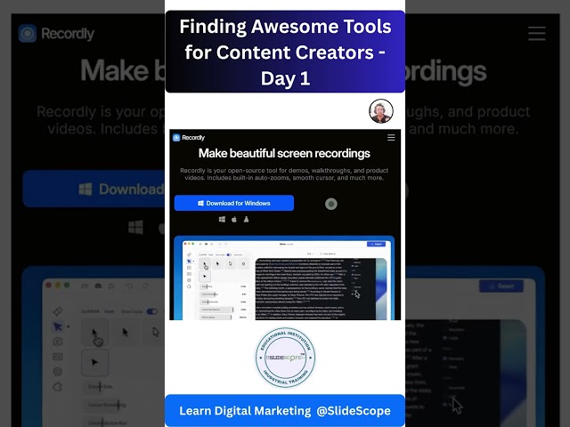 Tools for Content Creators - Day 1 - Opensource Screen Recording Tool