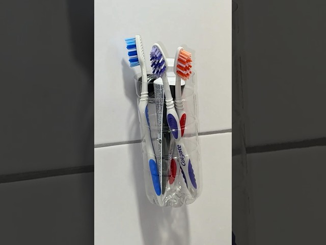 DIY Toothbrush Holder from a Plastic Bottle ♻️ #creative #toothbrush #holder