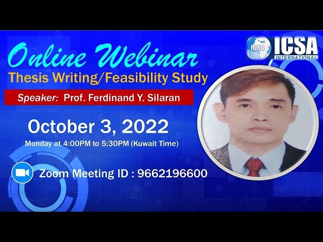 WEBINAR//Thesis Writing/Feasibility Study