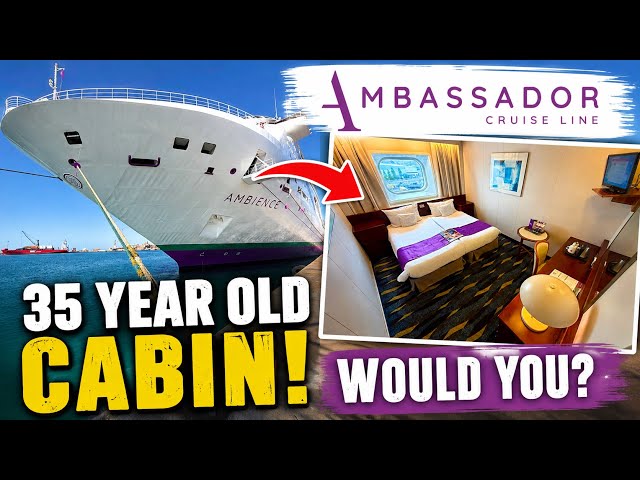 Would you stay in a 35 year old cruise ship cabin? Ocean View Tour & Review on Ambassador Ambience!