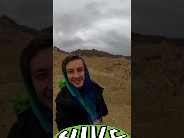 Hiking during snow storm in Death Valley National Park, CA (Hike 360° VR Video)