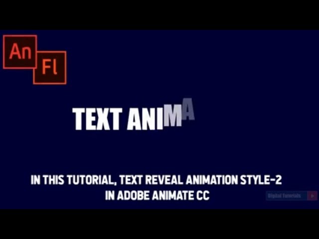 How to Animate Text Reveal (Style-2) Adobe Animate CC Tutorials (Adobe Flash Animation Tutorials)