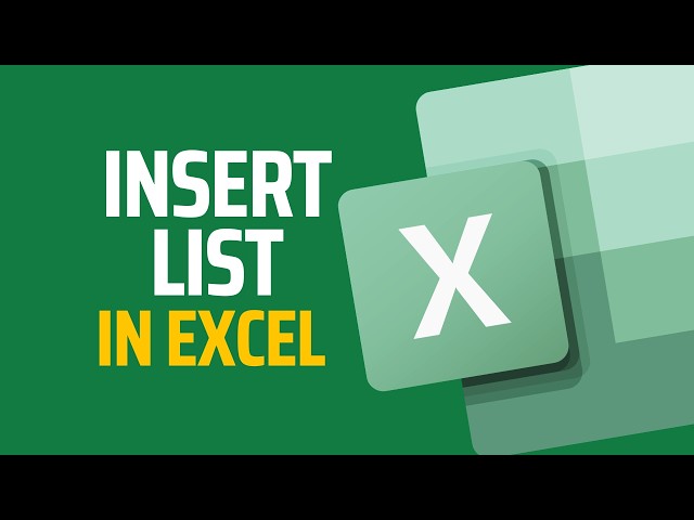 How to Insert List Inside MS Excel
