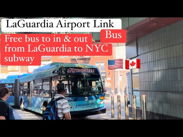 Free LaGuardia Airport link bus Q-70 Roosevelt & Jackson height NYC subway to Terminal B Departure