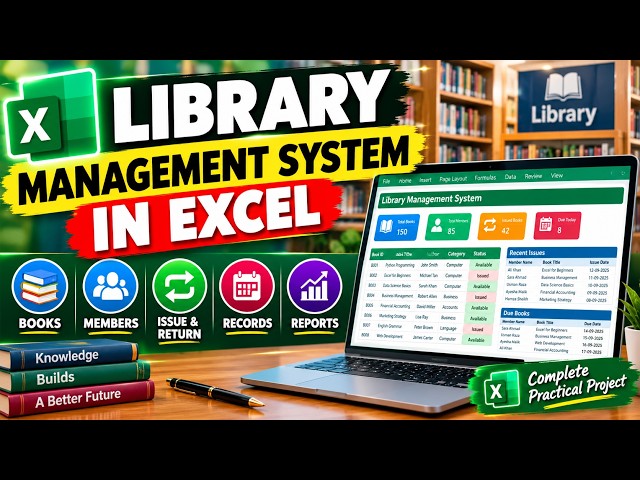 Library Management System in Excel | Complete Practical Project | Books, Issue & Return