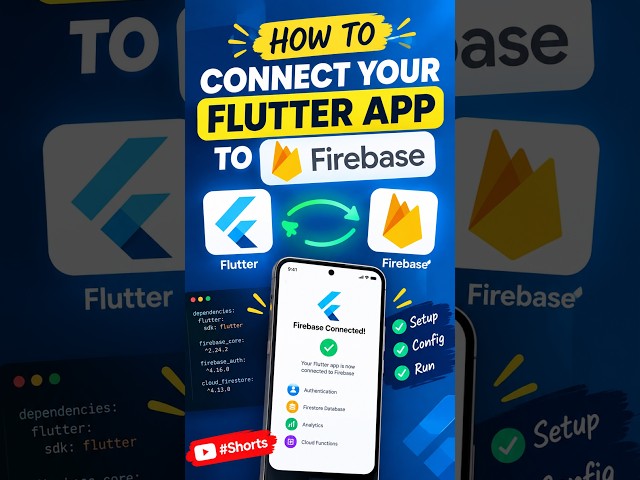 How to Connect Flutter App to Firebase 🔥 | Flutter Firebase Setup #shorts