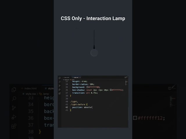 Interactive Lamp UI | Click to Toggle Light Simple Interaction using HTML, CSS and JavaScript
