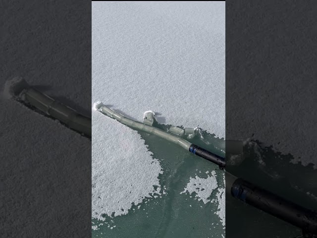 Frozen Waterline Spitting Out Ice