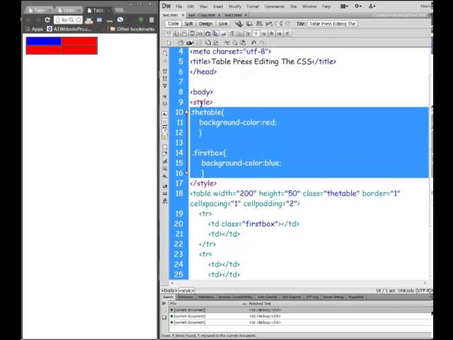 TUTORIAL ON WORDPRESS PLUGIN TABLEPRESS STYLING THE CSS