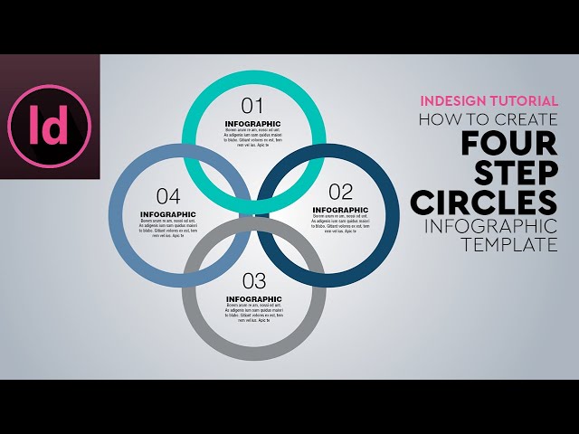 How to Create Four Step Connection Circles Infographic Template Design in Adobe InDesign
