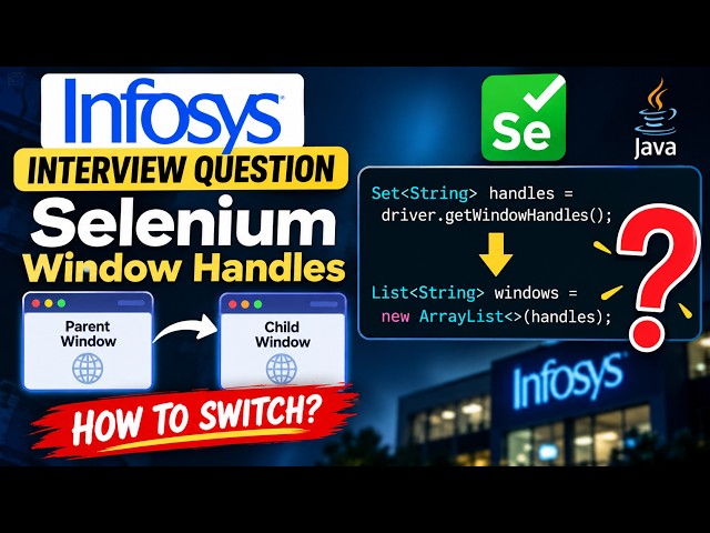 How to Switch Between Browser Windows? Selenium Java || Asked in Infosys || Automation Testing ||