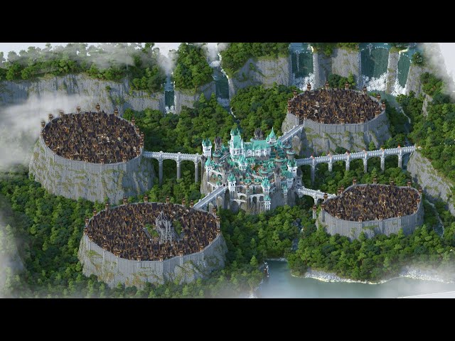 (500 Hours Minecraft Timelapse) Kingdom of 5 Bridges (4K/60fps)
