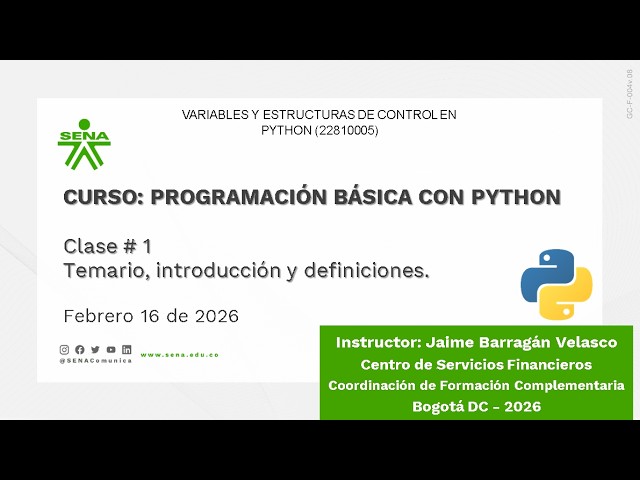 Curso de Programación Básica con Python - Clase #1 (febrero 16 de 2026)