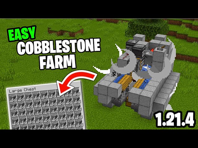 EASIEST COBBLESTONE BLOCKS FARM EVER! Minecraft 1.21.4 JAVA