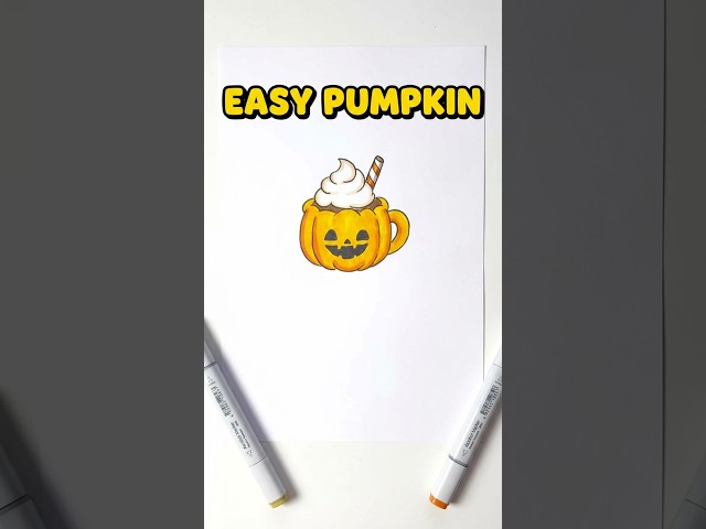 🎃🧡 Easy Pumpkin Drawing 🎨 Colorful Halloween Tutorial 📌🍂 #shorts #drawing #RavlykArt