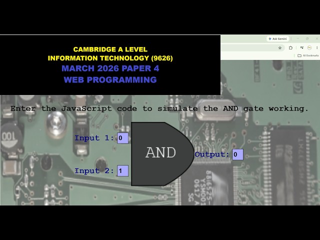 A Level IT 9626  March 2026 Paper 4 - Web Programming
