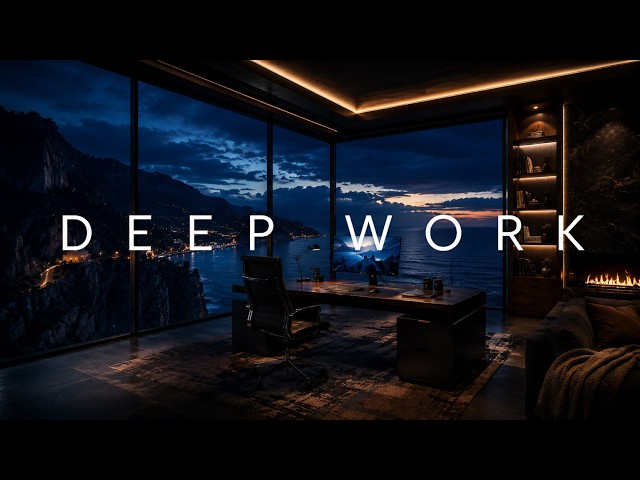 Deep Work Music — Calm Work Ambience for Late-Night Coding & Focus | Coastal Night Workspace