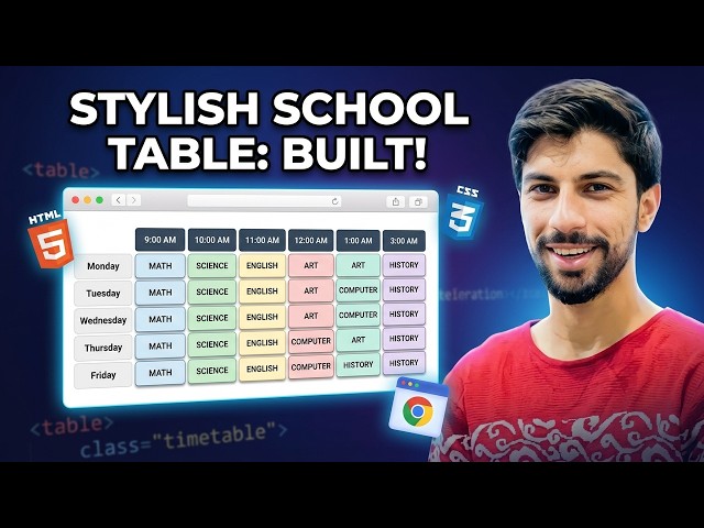 HTML Table tutorial: Time Table banane ka aasaan tarika