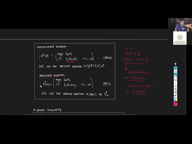 Nonlinear Optimization: Perturbation and sensitivity analysis in duality