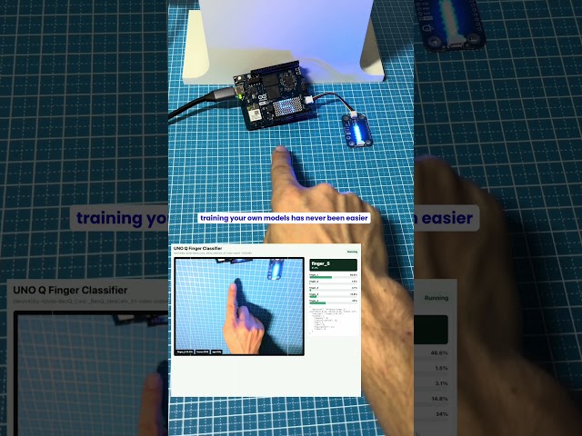Custom Finger Gesture Detection with Pixels Modulino and the UNO Q #arduino #ai #engineering #maker