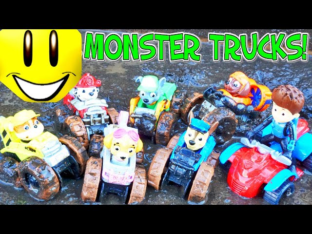 Paw Patrol Monster Trucks Transformation Mud Party Rescue Squad Adventure Bay