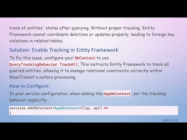 Resolving ReferenceConstraintException in MassTransit with Entity Framework and PostgreSQL Outbox P