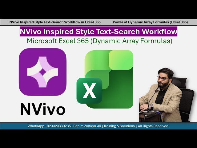 NVivo Inspired Style Text-Search Workflow in Excel 365 | Power of Dynamic Array Formulas