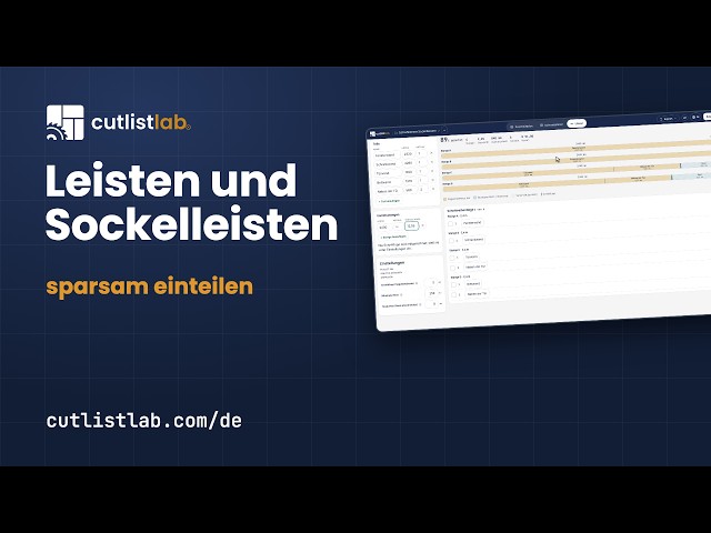 Leisten und Sockelleisten sparsam einteilen: linearer Zuschnitt (cutlistlab)