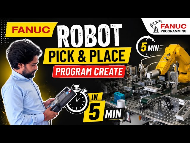 ￼Pick and place program in Fanuc robot #fanucrobotics 