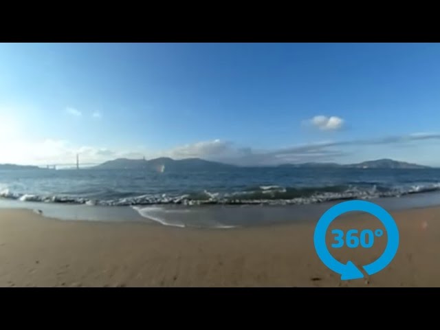 Sitting on a beach of San Francisco Bay 360 Sphere