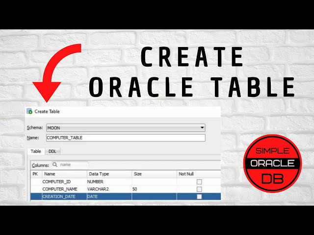 How to Create Oracle Table Using Oracle SQL Developer