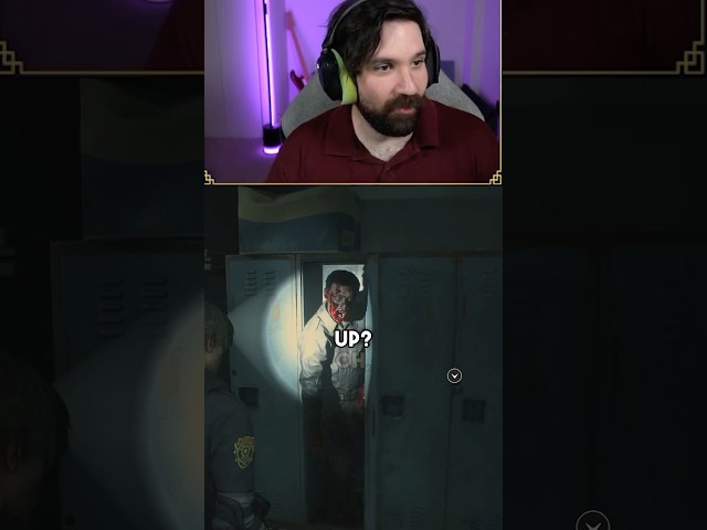 RE2 SCARED me good! First scare of the game#twitch #streamer #residentevil #horrorgaming #re2
