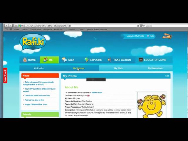 Rafi.ki - Change Personal Settings Tutorial