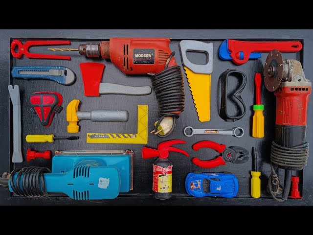 Collection of Repair Tools, Electric Drill, Electric Saw, Hammer With Wriench, Pliers, Hacksaw