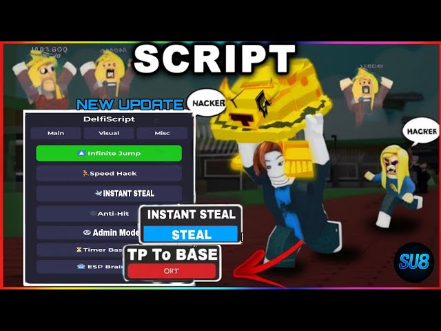 Steal a Brainrot Script GUI Hack | Instant Steal, Infinite Cash, Auto Lock Base + More!