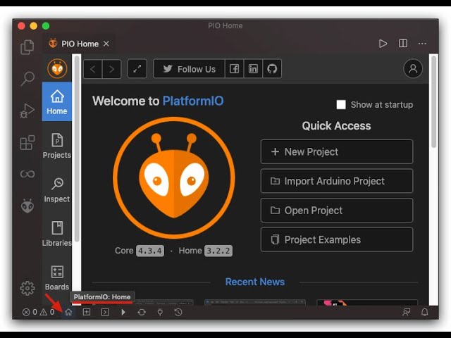 VS Code and PlatformIO For Arduino And ESP32 Development  macOS