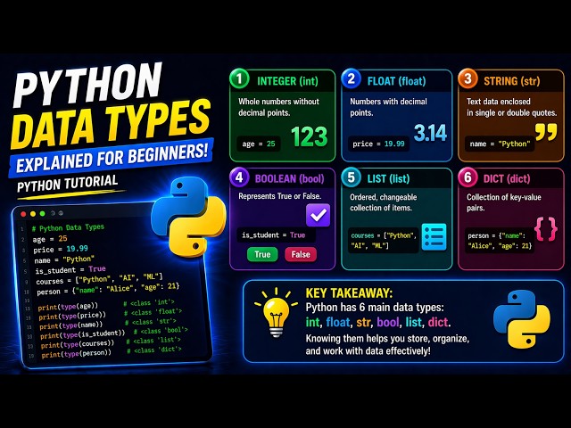 Learn All Python Data Types Fast | Beginner Python Tutorial