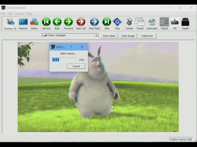 Automated conversion of 2D video to 3D in 3DCombine (v6.17)