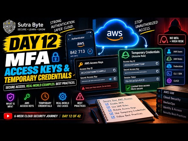 AWS IAM Security 🔐 MFA, Access Keys & Temporary Credentials Explained | Day 12