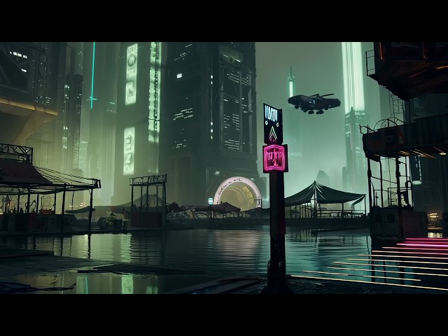 Freight Terminal Rainfall | Sodium haze across silent loading bays | CyberDeech – DarkMix #22