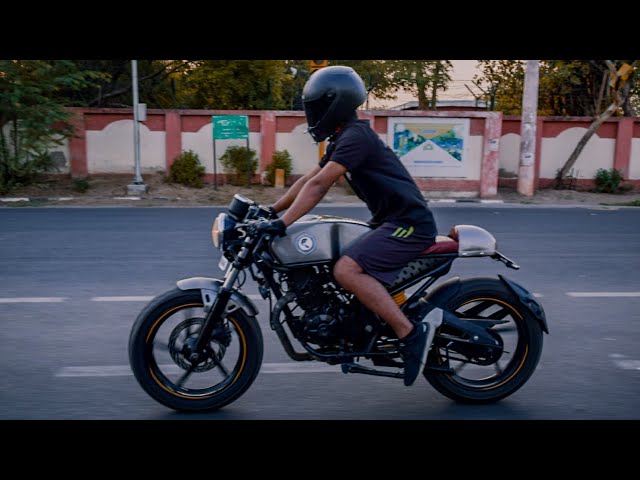 Modified Bajaj Bike into Cafe Racer