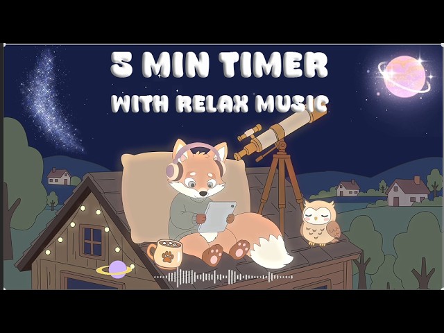 5 Minute Study Timer with Calming Music | Quick Focus & ADHD Tool