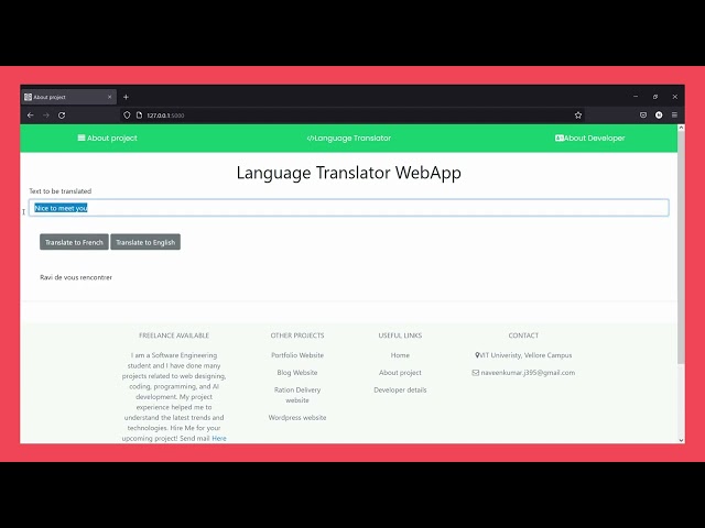 IBM Language translator web app demonstration