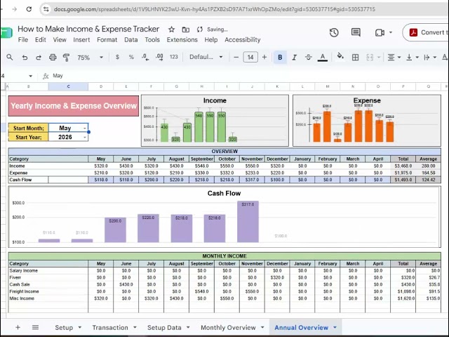 Income Expense Tracker Excel  Google Sheets | Personal Budget Planner | Automatic Finance Dashboard