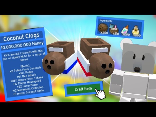 I got the drippy coconut cloggies... *Roblox Bee Swarm Simulator*