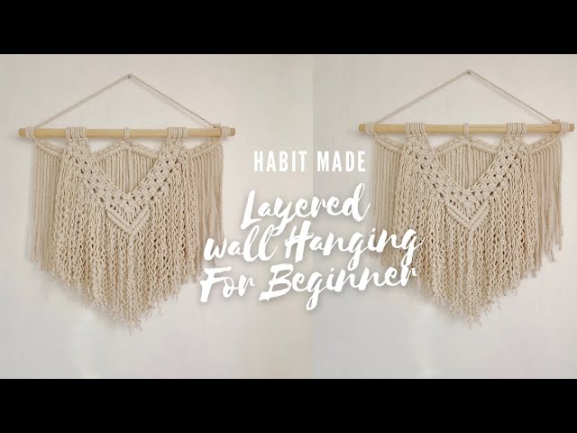 Layered Macrame Wall Hanging for Beginners | Easy Wall Hanging 08 | Macrame Tutorial| Habit Made