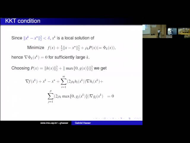 Lecture 3/8 - Optimality Conditions and Algorithms in Nonlinear Optimization