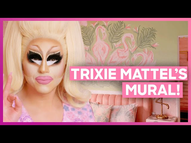Trixie Mattel Paints A Mural In Her Pink Flamingo Suite! | Trixie Motel
