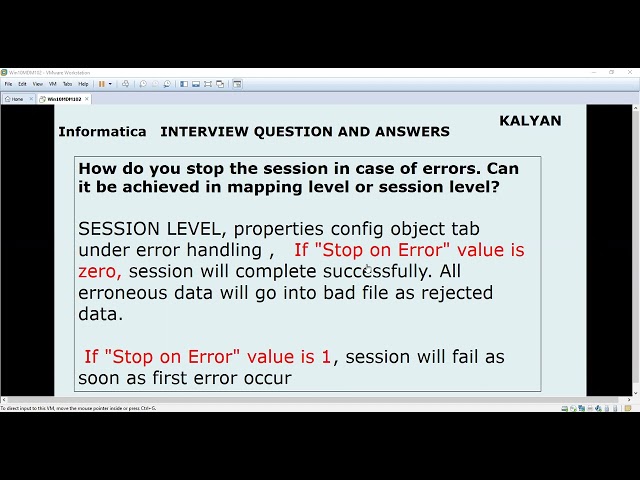 Informatica Powercenter, interview q & a , Session properties